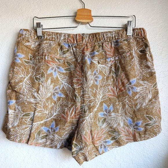 Cynthia Rowley Linen Shorts Women's US XL 💎 Beige & Iolite Blue - Picture 3 of 8